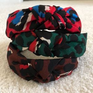 Three leopard headbands